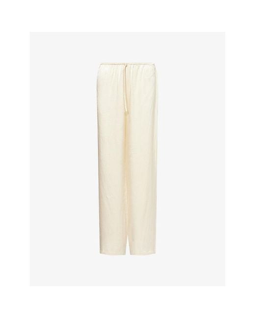 Dissh Natural Mya Straight-Leg Satin Trousers