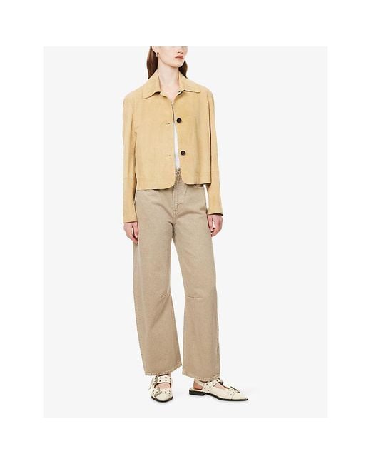 Citizens of Humanity Natural Miro Barrel-Leg Cotton Trousers