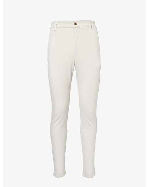 7 For All Mankind White Travel Regular-fit Tapered Stretch-woven Trousers for men