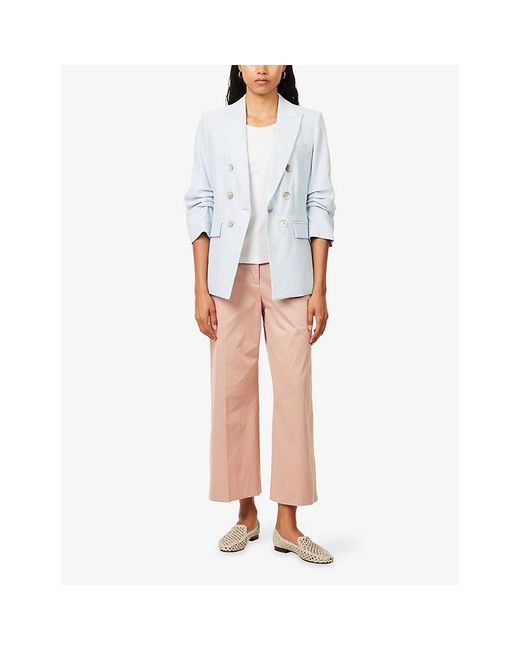 Weekend by Maxmara Pink Regular-Fit Wide-Leg Cotton Trousers