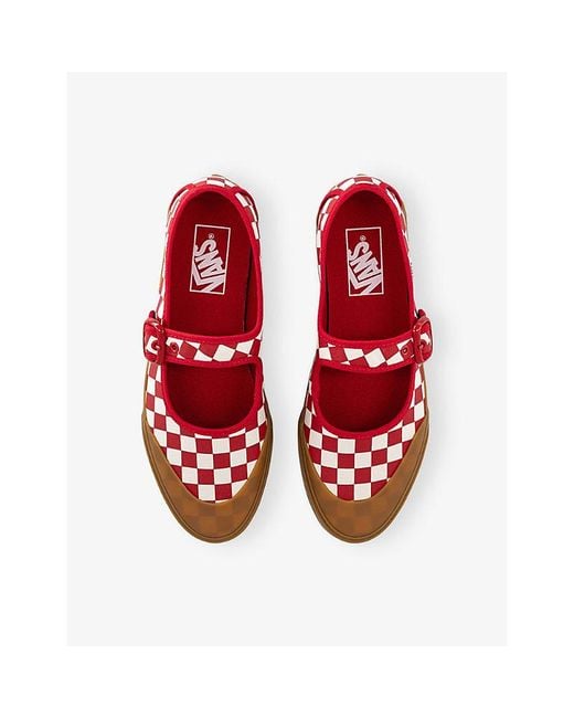 Vans Red Checkerboard Canvas Mary-Jane Shoes