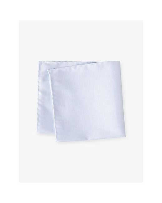 Eton of Sweden Blue Cotton-Twill Pocket Square for men