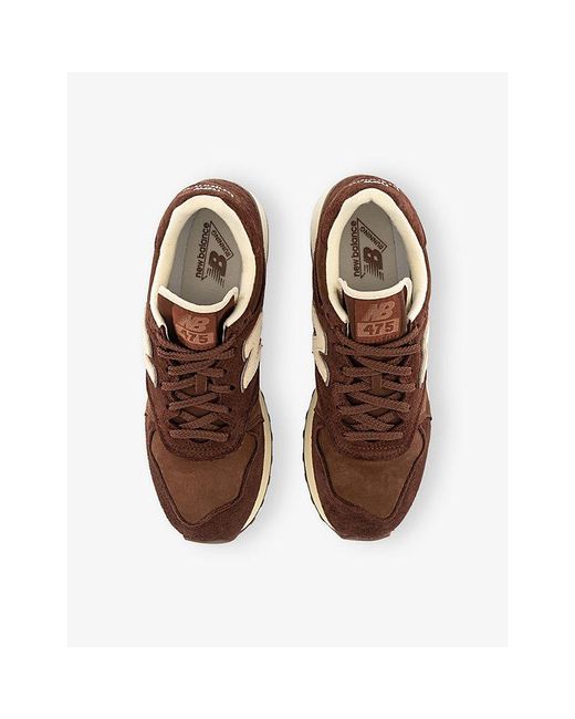 New Balance Brown 475 Suede And Mesh Trainers for men