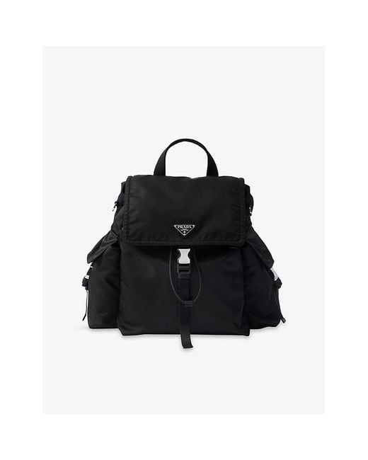 Prada Black Re Nylon Explore Woven Backpack for men