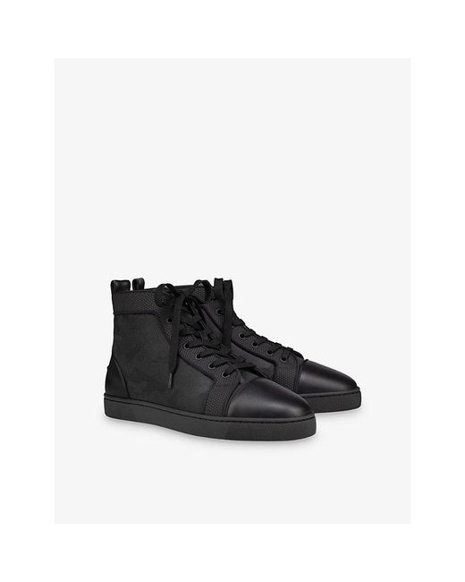Christian Louboutin Black Louis Leather Sneakers for men