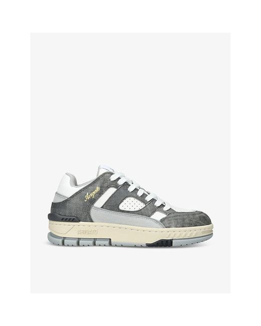 Axel Arigato White Area Lo Brand-patch Leather And Recycled Polyester Mid-top Trainers