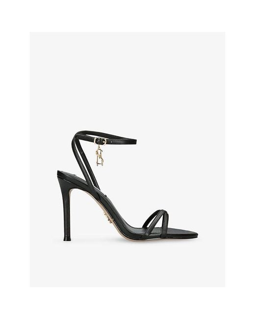 Steve Madden Black Juniper 017 Satin Heeled Sandals