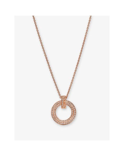 Tiffany & Co Metallic T1 18Ct Rose- And Diamond Pendant Necklace