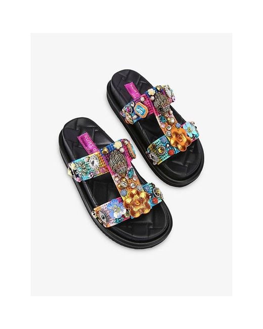 Kurt Geiger Blue Orson Tutti Frutti Crystal-Embellished Sandals