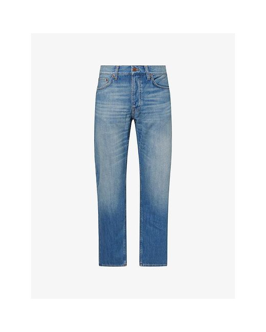 Nudie Jeans Blue Rad Rufus Straight-Leg Denim Jeans for men