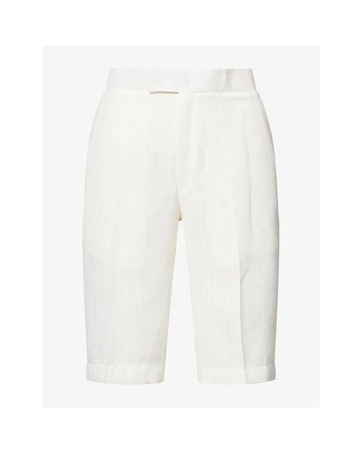 Ara White Tailored Relaxed-Fit Tweed Shorts