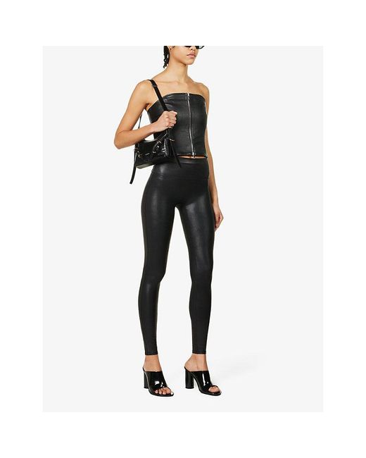 Spanx Black Shape Faux Leather Leggings Xxl