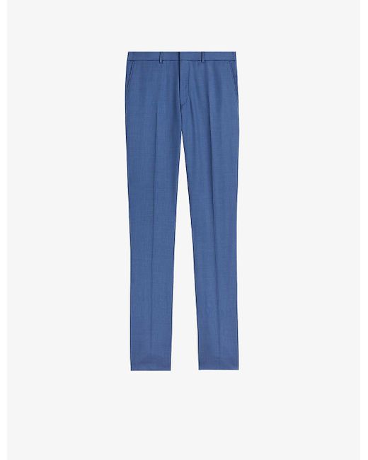 Ted Baker Blue Camdets Slim-fit Mid-rise Wool Suit Trousers for men