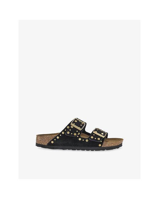 Birkenstock Black Arizona Two-Strap Suede Sandals