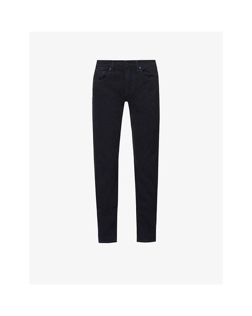 7 For All Mankind Blue Standard Luxe Performance Slim-Fit Straight-Leg Stretch-Denim Jeans for men