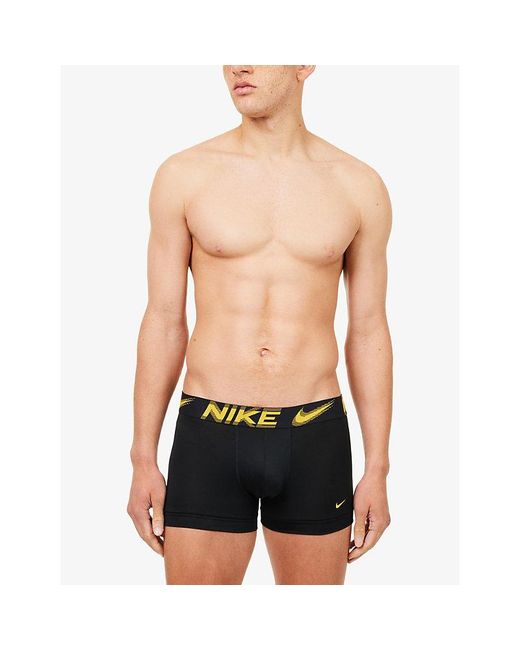 Nike Blue Essential Micro Pack Of Three Jersey Trunks for men