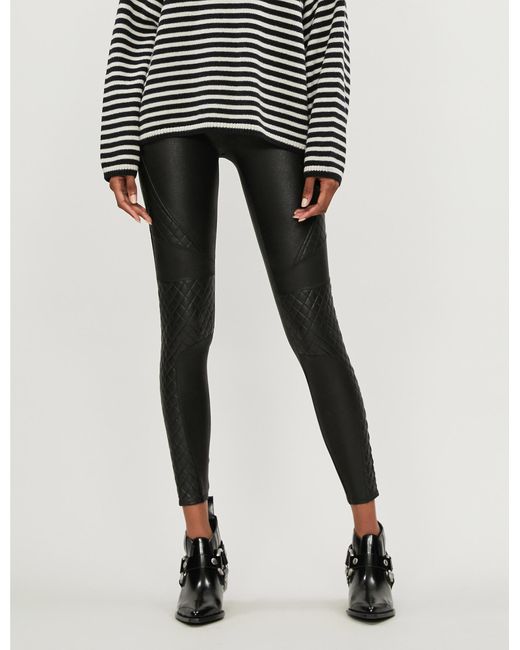 Spanx Quilted Faux-leather leggings in Black - Save 3% - Lyst