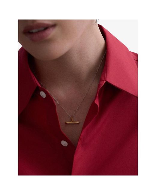 Astley Clarke Metallic X Laura Jackson T-Bar 18Ct-Plated 925 Sterling- Necklace