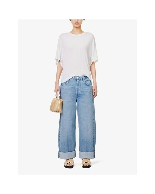 Citizens of Humanity Blue Ayla Baggy Wide-Leg High-Rise Jeans