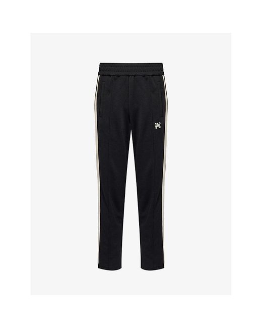 Palm Angels Black Monogram Brand-patch Straight-leg Woven Track Trousers X for men