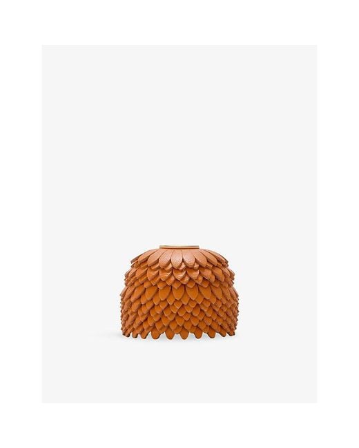 Loewe Brown Flower Dice Leather Charm