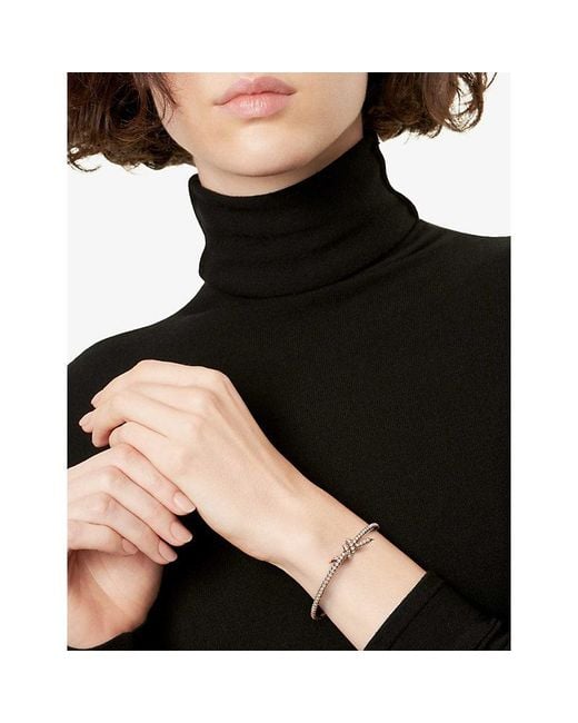 Tiffany & Co Metallic Tiffany Knot 18Ct Rose- And 1.90Ct Pavé Diamond Bangle