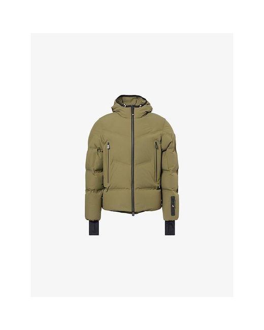 Moncler Green Angren Hooded Woven-Down Jacket for men