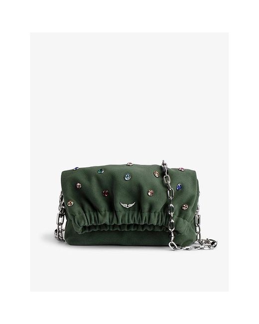 Zadig & Voltaire Green Rockyssime Small Leather Cross-body Bag