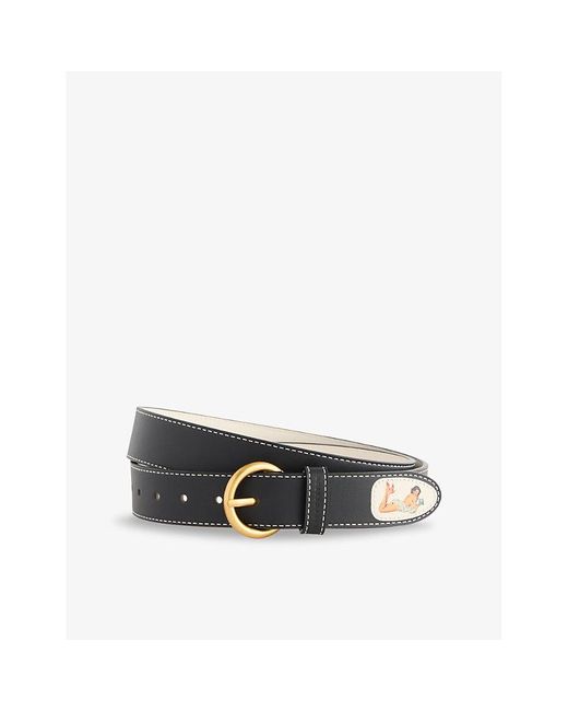 Duke & Dexter Black Ellis Pin Up Leather Belt for men