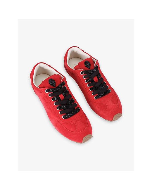 Kurt Geiger Red Islington Suede Trainers