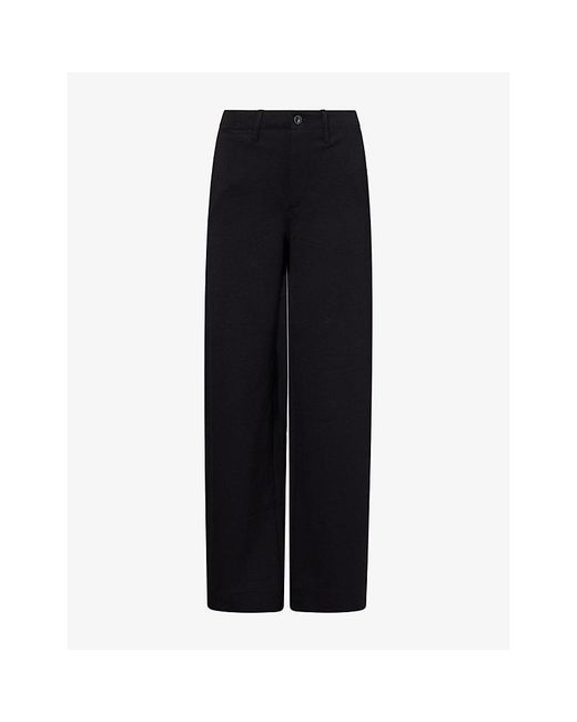 Rag & Bone Black Sofie Wide-Leg Stretch-Jersey Trousers