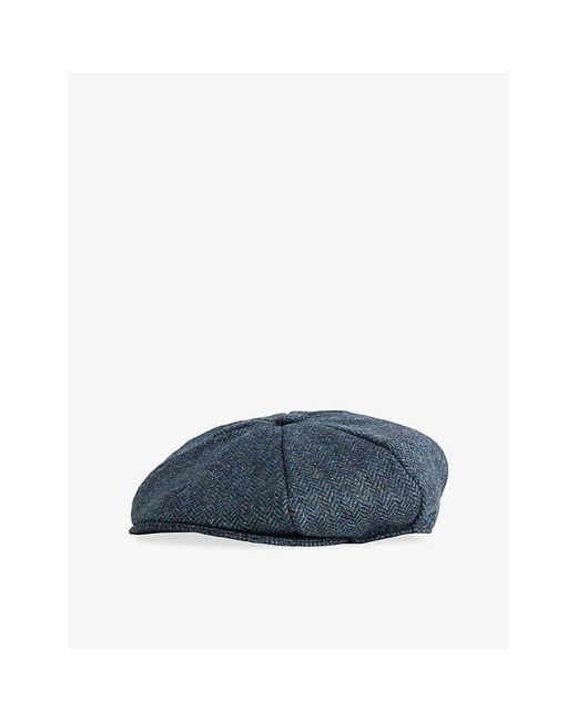 Dents Blue Durleight Tweed Cap for men