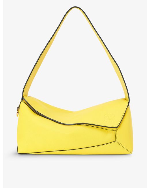 Loewe Puzzle Hobo Leather Shoulder Bag in Lemon (Yellow) Lyst Canada