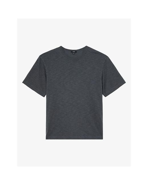 Reiss Blue Huxley Crewneck Relaxed-Fit Cotton T-Shirt for men