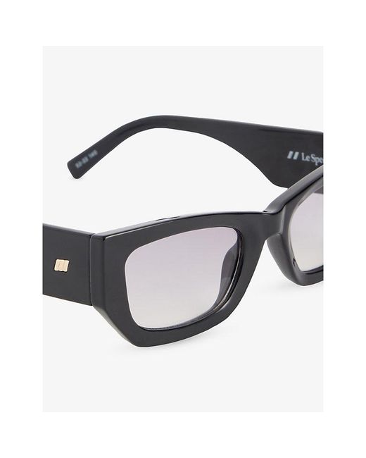 Le Specs Black Beachcomber D-Frame Acetate Sunglasses