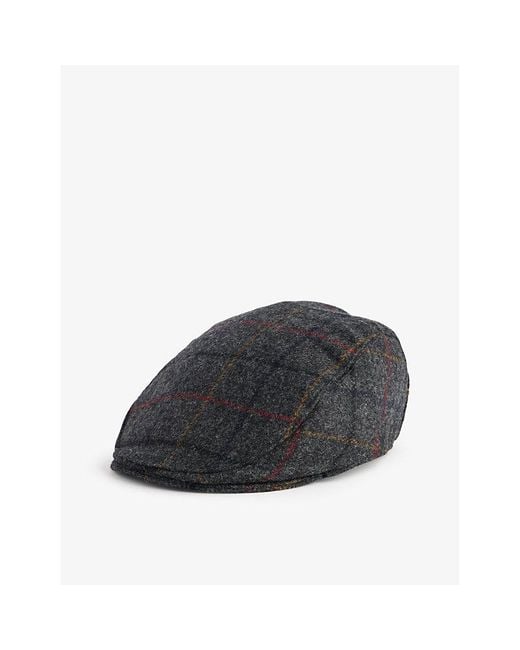Dents Gray Fonthill Flat-Crown Wool Cap for men