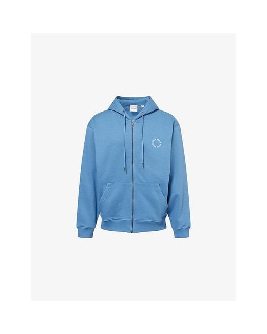 Daily Paper Blue Orbit Brand-Embroidery Cotton-Jersey Hoodie for men