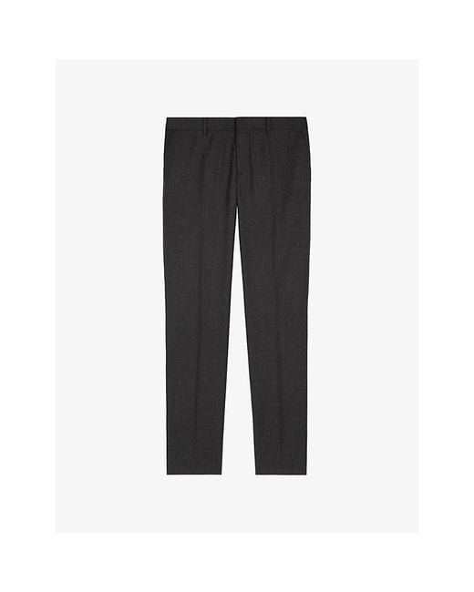 The Kooples Blue Slim-Fit Mid-Rise Wool Suit Trousers for men
