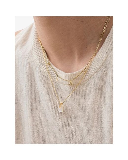 Astley Clarke Metallic Deco 18Ct Vermeil, Sapphire And Mother-Of-Pearl Pendant Necklace