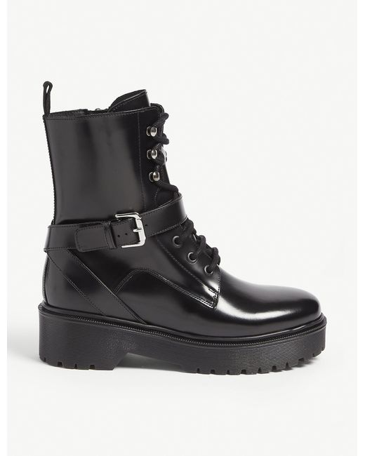 Maje Black Frankhook Leather Ankle Boots