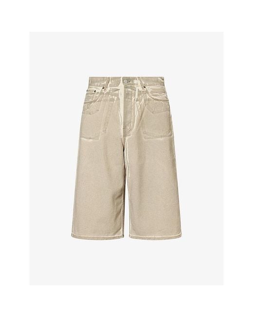 Acne Natural Judda Overprint Denim Shorts for men