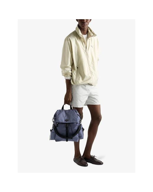 Prada Blue Re Nylon Explore Woven Backpack for men