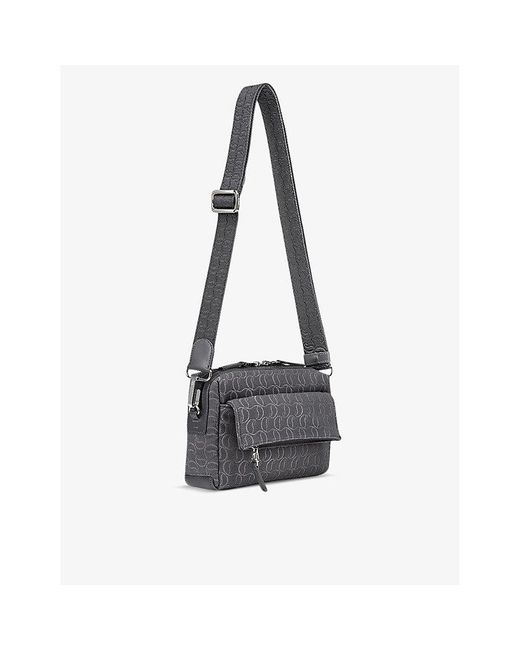 Christian Louboutin Black Zip N Flap Logo-jacquard Cotton And Leather Cross-body Bag for men