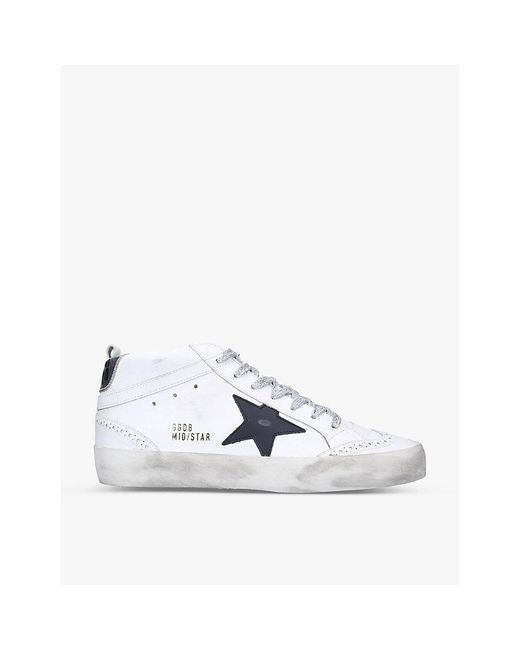 Golden Goose Deluxe Brand White Mid Star 10238 Leather Trainers