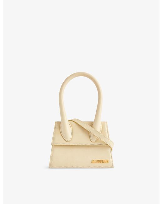 Jacquemus Le Chiquito Medium Leather Top Handle Bag in Natural Lyst