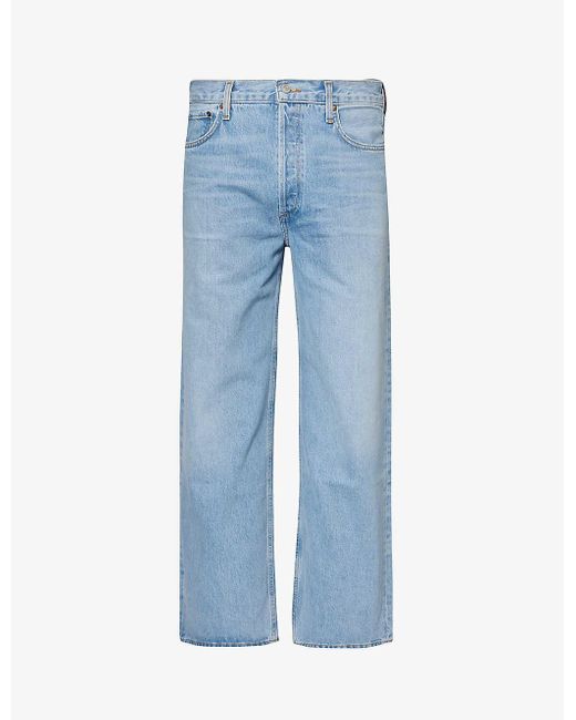 Agolde Blue Slunch baggy Wide-leg Mid-rise Recycled-denim Jeans for men