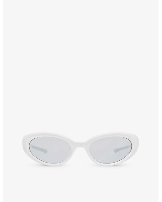 Gentle Monster White Gelati W3 Oval-frame Acetate Sunglasses