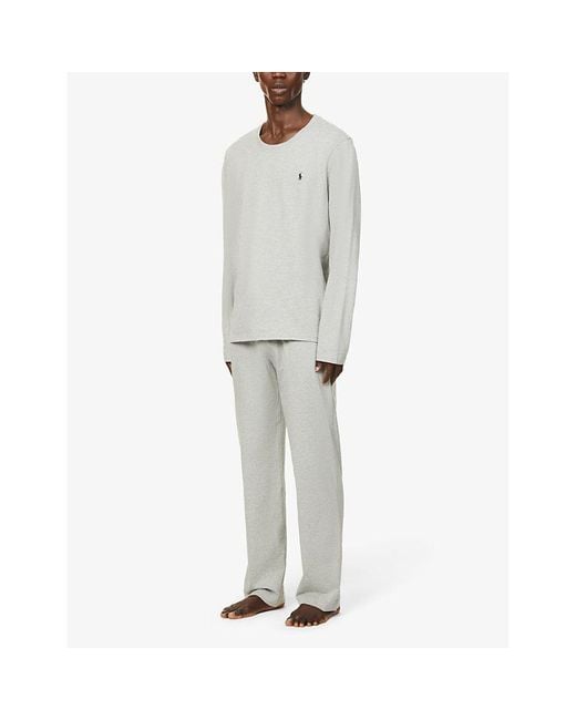 Polo Ralph Lauren Gray Cotton Jersey Logo-embroidered Pyjama Bottoms, Size: for men
