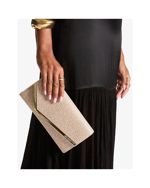 Jimmy Choo Natural Emmie Woven Clutch Bag