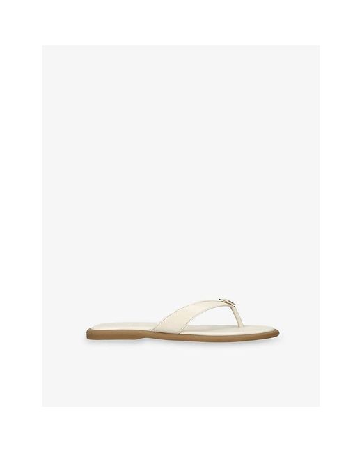 Dolce Vita Natural Jaina 102 Leather Flat Sandals